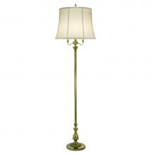 Stiffel FL-6707-A785-BB - Floor Lamp, 4-Light, Burnished Brass, Off-White Silk Shantung Fabric Shade, 64"H FL-6707