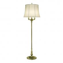 Stiffel FL-A2034-A672-BB - Floor Lamp, 4-Light, Burnished Brass, Off-White Silk Shantung Fabric Shade, 61"H FL-A203