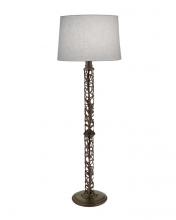 Stiffel FL-A9077-LCB-OB - Laser Cut Floor Lamp, Branches, 1-Light, Oil-Rubbed Bronze, Rolled-Edge Cream Aberdeen Fab