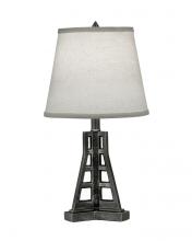 Stiffel ML-N8216-CHAR - Table Lamp, 1-Light, Charcoal, Cream Aberdeen Fabric Shade, 20"H ML-N8216-CHAR