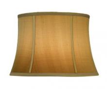 Stiffel ST26 - Replacement Lampshade, Modified Softback Bell, Tan Silk Shantung, Brass Top Ring, 13" Top