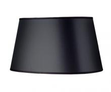 Stiffel ST61 - Replacement Lampshade, Hardback Tapered Oval, Black Opaque Gold Foil, Brass Top Ring, 12.