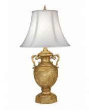 Stiffel TL-6069-6776-GG - Table Lamp, 1-Light, Gilded Gold, Off-White Silk Shantung Fabric Shade, 30"H TL-6069-677