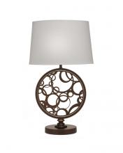 Stiffel TL-6667-12D-LCBB-OB - Laser Cut Table Lamp, Bubbles, 1-Light, Oil-Rubbed Bronze, Rolled-Edge Cream Aberdeen Fabr