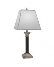 Stiffel TL-6710-6711-AN - Table Lamp, 1-Light, Antique Nickel, Matte Black, Global White Fabric Shade, 31"H TL-671