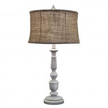 Stiffel TL-A667-DW - Table Lamp, 1-Light, Distressed White, Natural Burlap Softback Fabric Shade, 29"H TL-A66