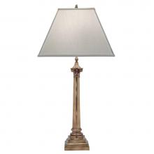 Stiffel TL-A820-6713-AGB - Table Lamp, 1-Light, Aged Brass, Pearl Supreme Satin Fabric Shade, 33"H TL-A820-6713-AGB