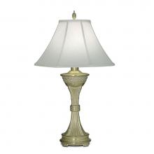 Stiffel TL-A844-SBW - Table Lamp, 1-Light, Satin Brass, Off-White Silk Shantung Fabric Shade, 32"H TL-A844-SBW