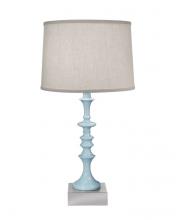 Stiffel TL-K57-A050-GLB - Table Lamp, 1-Light, Gloss Light Blue, Satin Nickel, Cream Aberdeen Fabric Shade, 27"H T