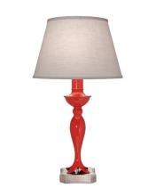 Stiffel TL-K6167-A963-GRD - Table Lamp, 1-Light, Gloss Red, Satin Nickel, Cream Aberdeen Fabric Shade, 27"H TL-K6167