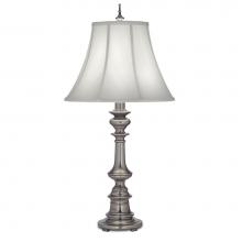 Stiffel TL-N6086-K9079-AN - Table Lamp, 1-Light, Antique Nickel, Off-White Silk Shantung Fabric Shade, 33"H TL-N6086