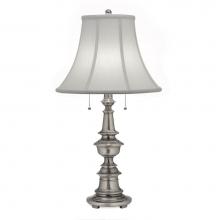 Stiffel TL-N6086-N6085-AN - Table Lamp, 1-Light, Antique Nickel, Off-White Silk Shantung Fabric Shade, 29"H TL-N6086