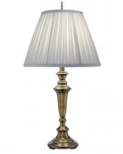 Stiffel TL-N8055-BB - Table Lamp, 1-Light, Burnished Brass, Box Pleated Oyster Silksheen Fabric Shade, 29"H TL