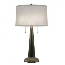 Stiffel TL-N8433-OB - Table Lamp, 2-Light, Oxidized Bronze, Cream Aberdeen Fabric Shade, 27"H TL-N8433-OB