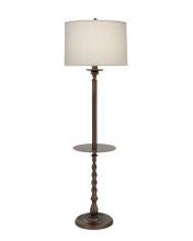 Stiffel TRFL-6654-6685-OB - Floor Lamp, 13" Dia Metal Tray, 1-Light, Oxidized Bronze, Cream Aberdeen Fabric Shade, 62