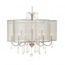 John-Richard AJC-8743 - n Chandelier, 9-Light, Silver, Champagne Sheer Voile Shade, 40&34;W AJC-8743