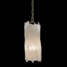 John-Richard AJC-8875 - Natural Selenite Pendant, 1-Light, White, Silver Leaf, 6&34;W AJC-8875