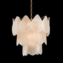 John-Richard AJC-9094 - Petal Chandelier, Left, 9-Light, Antique Gold, White Glass, 22&34;W AJC-9094