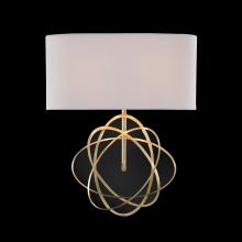 John-Richard AJC-9218 - ht, Gold Leaf, Clear Acrylic Panels, White Rectangle Shade, 16&34;W AJC-9218