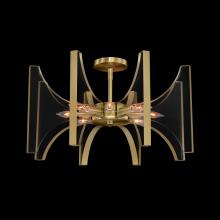 John-Richard AJC-9226 - Genesis Semi-Flush Mount, 8-Light, Antique Brass, 24&34;W AJC-9226