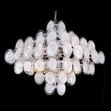 John-Richard AJC-9234 - 12-Light, Polished Nickel, Clear & White Glass Medallions, 36&34;W AJC-9234