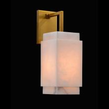 John-Richard AJC-9265 - Stone Wall Sconce, 1-Light, Antique Brass, Alabaster Shade, 6&34;W AJC-9265