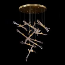 John-Richard AJC-9286 - ed Glass Tubes Chandelier, 42-Light, Integrated LED, Brass, 40&34;W AJC-9286