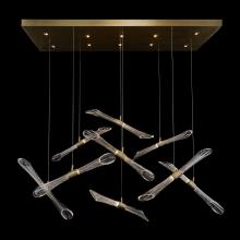 John-Richard AJC-9287 - s Tubes Linear Chandelier, 19-Light, Integrated LED, Brass, 70&34;W AJC-9287