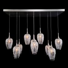 John-Richard AJC-9299 - r Chandelier, 10-Light, Brushed Nickel, Seeded Glass Shade, 60&34;W AJC-9299