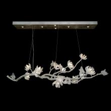 John-Richard AJC-9308 - lip Glass Linear Chandelier, 13-Light, Antique Silver Leaf, 70&34;W AJC-9308