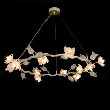 John-Richard AJC-9321 - pu Magnolia & Tulip Glass Chandelier, 7-Light, Silver Leaf, 46&34;W AJC-9321