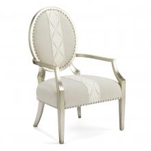 John-Richard AMF-1635V226-2204B-AS - ter Armchair, Silver Fabric, Burnished Silver, 44&34;H AMF-1635V226-2204B-AS