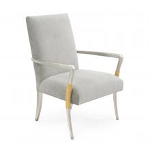 John-Richard AMF-1637V226-1128-AS - avona Armchair, Gray, Burnished Silver Frame, 40.5&34;H AMF-1637V226-1128-AS