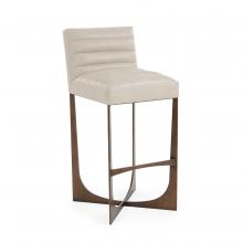 John-Richard AMF-1673-LTGY-AS - Upton Bar Stool, Light Gray Leather, Dark Bronze, 42&34;H AMF-1673-LTGY-AS