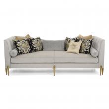 John-Richard AMF-1702BBS-C011-AS - Rue Cambon Sofa, Tan, Brushed Brass Legs, 100&34;W AMF-1702BBS-C011-AS