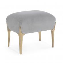 John-Richard AMF-1714-2207-AS - Oreno Ottoman, Gray, Gold Leaf Legs, 21&34;H AMF-1714-2207-AS