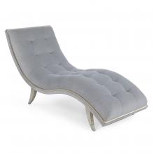 John-Richard AMF-1722V226-2207-AS - Hudson Chaise, Gray, Burnished Silver Frame, 70&34;W AMF-1722V226-2207-AS