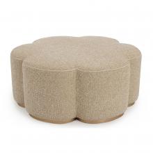 John-Richard AMF-1731V229-5020-AS - Dahlia Cocktail Ottoman, Beige, Gold Base, 44.88&34;W AMF-1731V229-5020-AS