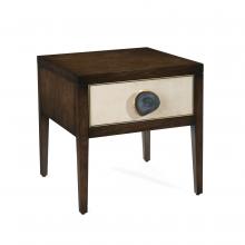 John-Richard EUR-01-0278 - Isola Side Table, Walnut, Cream, 25&34;H EUR-01-0278