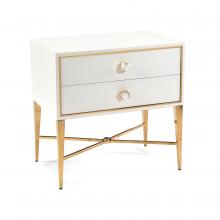 John-Richard EUR-01-0313 - Ornamento Nightstand, White, Gold, 30&34;W EUR-01-0313