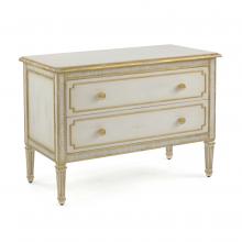 John-Richard EUR-01-0370 - Vallejo Nightstand, Beige, Distressed Gold, 42&34;W EUR-01-0370