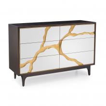 John-Richard EUR-01-0419 - Revne Chest, Dark Oak, Gold, Mirror, 58.25&34;W EUR-01-0419