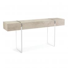 John-Richard EUR-02-0292 - Loftus Console, Straight, Ivory, Clear Acrylic Legs, 78&34;W EUR-02-0292