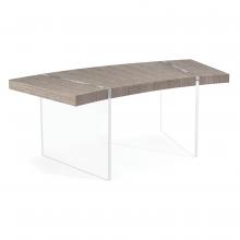 John-Richard EUR-02-0305 - Clichy Desk, Gray, Clear Acrylic Legs, 77&34;W EUR-02-0305