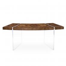 John-Richard EUR-02-0306 - Deco Desk, Walnut, Clear Acrylic Legs, 77&34;W EUR-02-0306