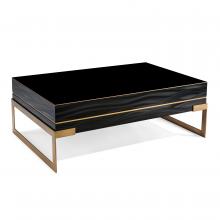 John-Richard EUR-03-0663 - Larino Cocktail Table, Black, Etruscan Gold, 52.5&34;W EUR-03-0663