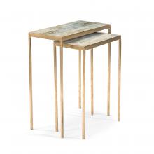 John-Richard EUR-03-0676 - Lustrous Sky Nesting Table, Set of 2, Gray, Gold, 20&34;W EUR-03-0676