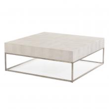 John-Richard EUR-03-0730 - Kano Cocktail Table, Cream, Silver Frame, 48&34;W EUR-03-0730