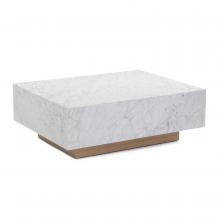 John-Richard EUR-03-0734 - Vicenza Cocktail Table, White Marble Top, Brushed Brass, 48&34;W EUR-03-0734