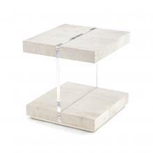 John-Richard EUR-03-0754 - Loftus Side Table, Ivory, Clear Acrylic, 23&34;H EUR-03-0754